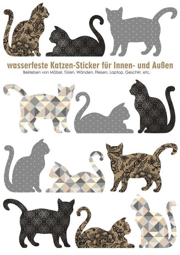 Sticker Katzen wasserfest Aufkleber