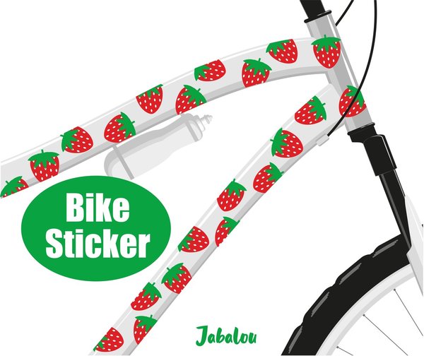 Fahrradaufkleber Erdbeer Fahrrad Sticker