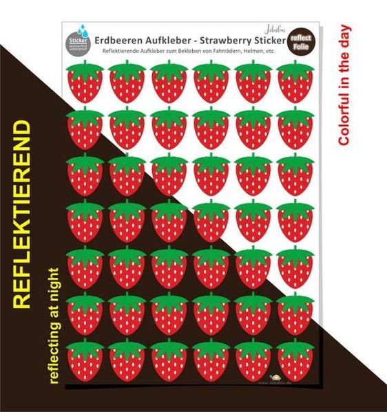 Reflektierende Erdbeeren Aufkleber