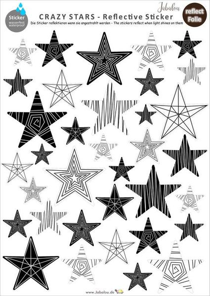 Reflektierende Crazy Star Sticker