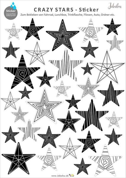 Sticker Crazy Stars wasserfest