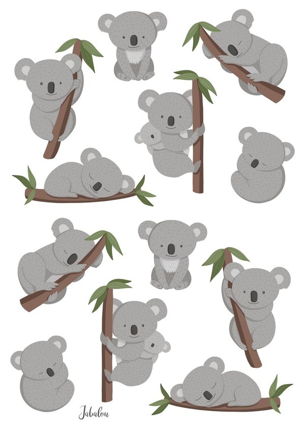 Koala Sticker wasserfest A5
