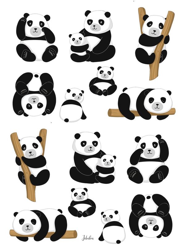 Sticker Panda wasserfest Aufkleber