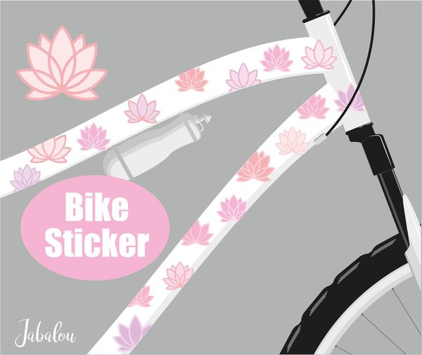Fahrradaufkleber Lotus Lilie rose Fahrrad Sticker