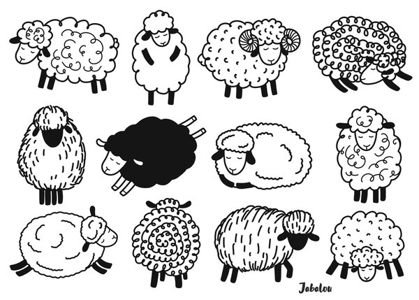 schwarzes Schaf Aufkleber wasserfest Schafe - Sticker