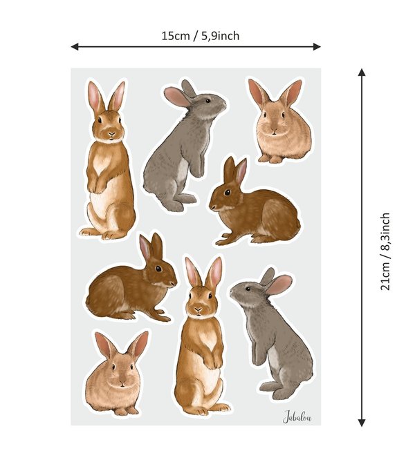 Aufkleber wasserfest Kaninchen / Hasen Sticker