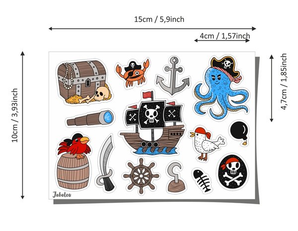 Piraten Aufkleber wasserfest Sticker