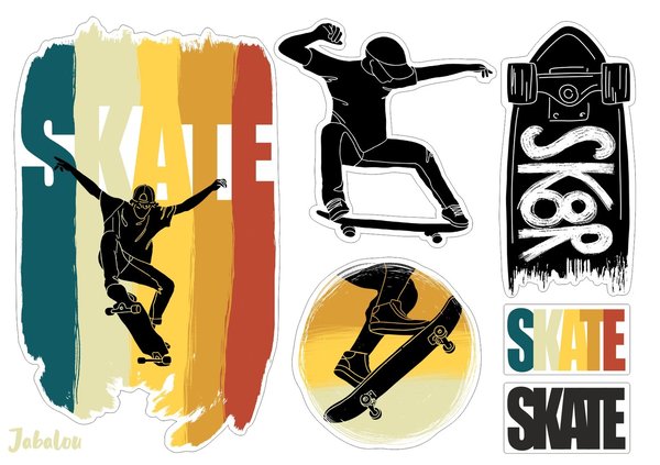 Aufkleber A6 - Sticker Skater - Skate - Skaterboy