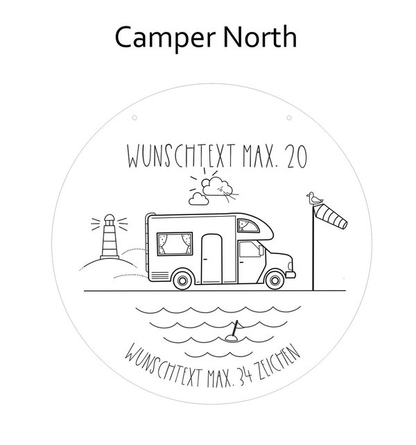 Camper Schild Camping personalisiert