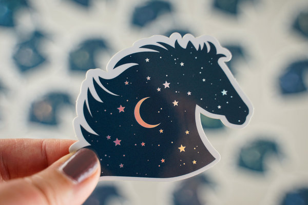Holographic Pferd Sticker wasserfest