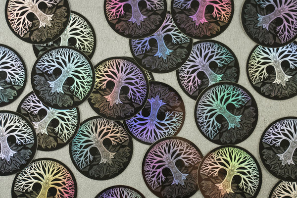 Holographic Lebensbaum Sticker wasserfest
