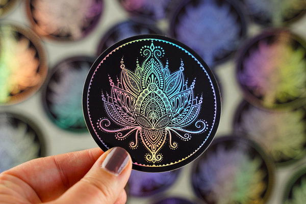 Holographic Lotusblume Sticker wasserfest