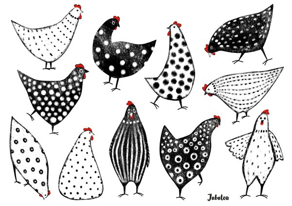 Sticker wasserfest Hühner - Huhn Aufkleber A5