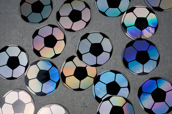 Holographic Fußball Sticker wasserfest